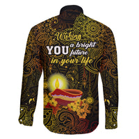 happy-diwali-festival-family-matching-long-sleeve-bodycon-dress-and-hawaiian-shirt-diya-lamp-hibiscus-polynesian-pattern