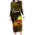 happy-diwali-festival-long-sleeve-bodycon-dress-diya-lamp-hibiscus-polynesian-pattern