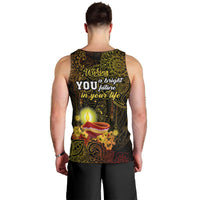 Happy Diwali Festival Men Tank Top Diya Lamp Hibiscus Polynesian Pattern LT05 - Polynesian Pride
