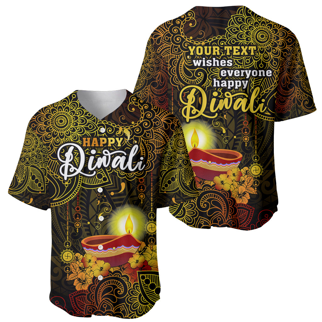 personalized-happy-diwali-festival-baseball-jersey-diya-lamp-hibiscus-polynesian-pattern