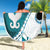 Aotearoa New Zealand Beach Blanket Maori Wera Paua Shell Teal Glitter