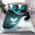 Aotearoa New Zealand Bedding Set Maori Wera Paua Shell Teal Glitter