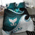 Aotearoa New Zealand Bedding Set Maori Wera Paua Shell Teal Glitter