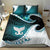 Aotearoa New Zealand Bedding Set Maori Wera Paua Shell Teal Glitter