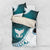 Aotearoa New Zealand Bedding Set Maori Wera Paua Shell Teal Glitter