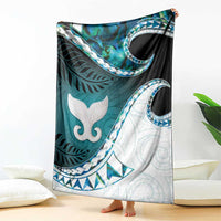 Aotearoa New Zealand Blanket Maori Wera Paua Shell Teal Glitter LT05 - Polynesian Pride