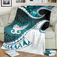 Aotearoa New Zealand Blanket Maori Wera Paua Shell Teal Glitter LT05 - Polynesian Pride