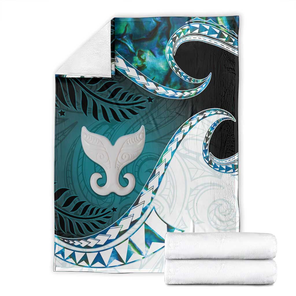 Aotearoa New Zealand Blanket Maori Wera Paua Shell Teal Glitter LT05 - Polynesian Pride
