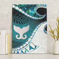 Aotearoa New Zealand Canvas Wall Art Maori Wera Paua Shell Teal Glitter LT05 Without Frame Teal - Polynesian Pride