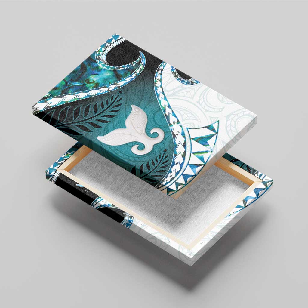 Aotearoa New Zealand Canvas Wall Art Maori Wera Paua Shell Teal Glitter LT05 - Polynesian Pride