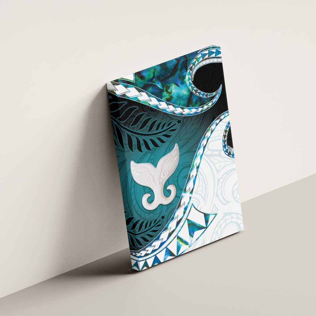 Aotearoa New Zealand Canvas Wall Art Maori Wera Paua Shell Teal Glitter LT05 - Polynesian Pride