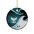 Aotearoa New Zealand Ceramic Ornament Maori Wera Paua Shell Teal Glitter