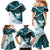 Aotearoa New Zealand Family Matching Mermaid Dress and Hawaiian Shirt Maori Wera Paua Shell Teal Glitter