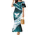 Aotearoa New Zealand Family Matching Mermaid Dress and Hawaiian Shirt Maori Wera Paua Shell Teal Glitter