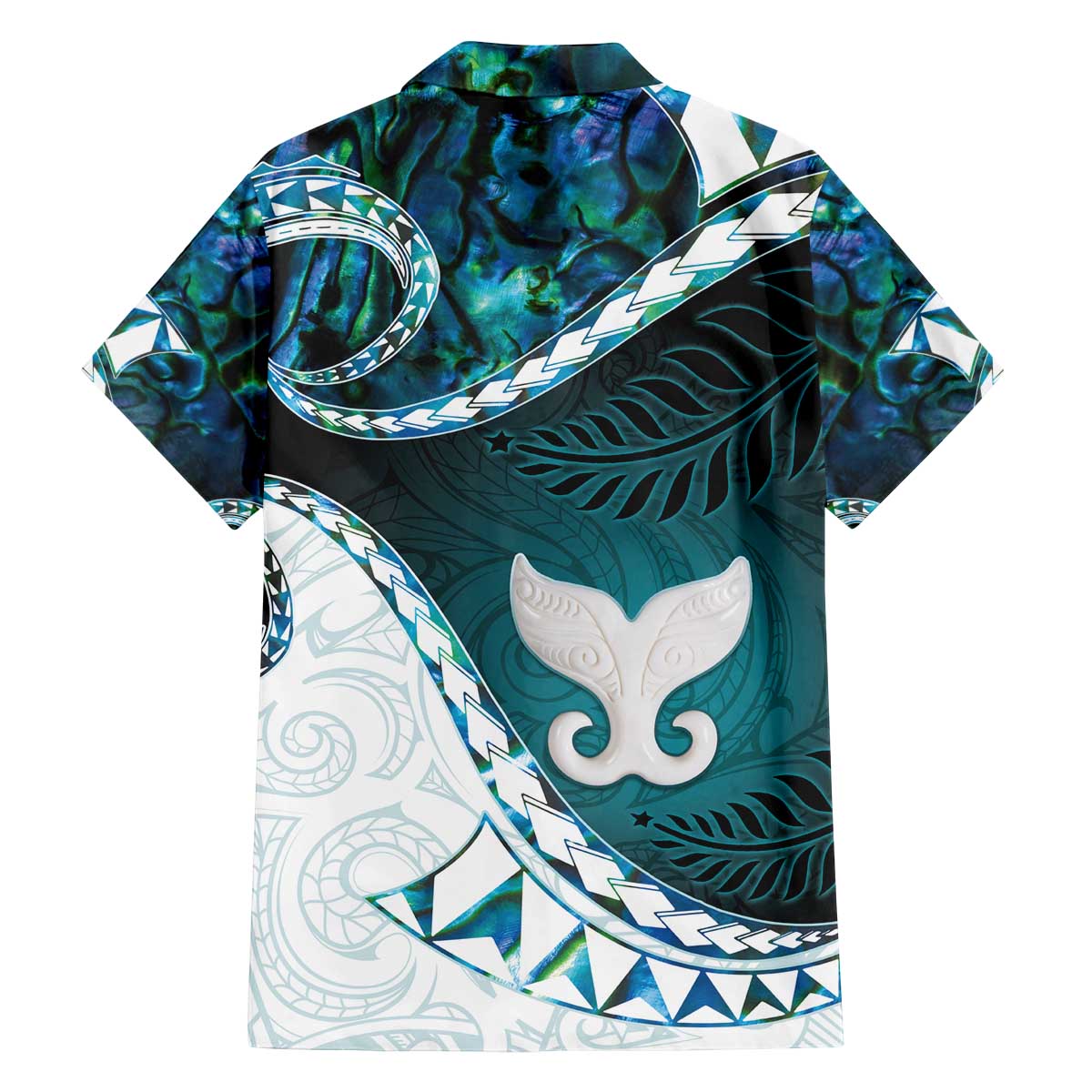Aotearoa New Zealand Family Matching Off The Shoulder Long Sleeve Dress and Hawaiian Shirt Maori Wera Paua Shell Teal Glitter