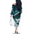 Aotearoa New Zealand Family Matching Off The Shoulder Long Sleeve Dress and Hawaiian Shirt Maori Wera Paua Shell Teal Glitter