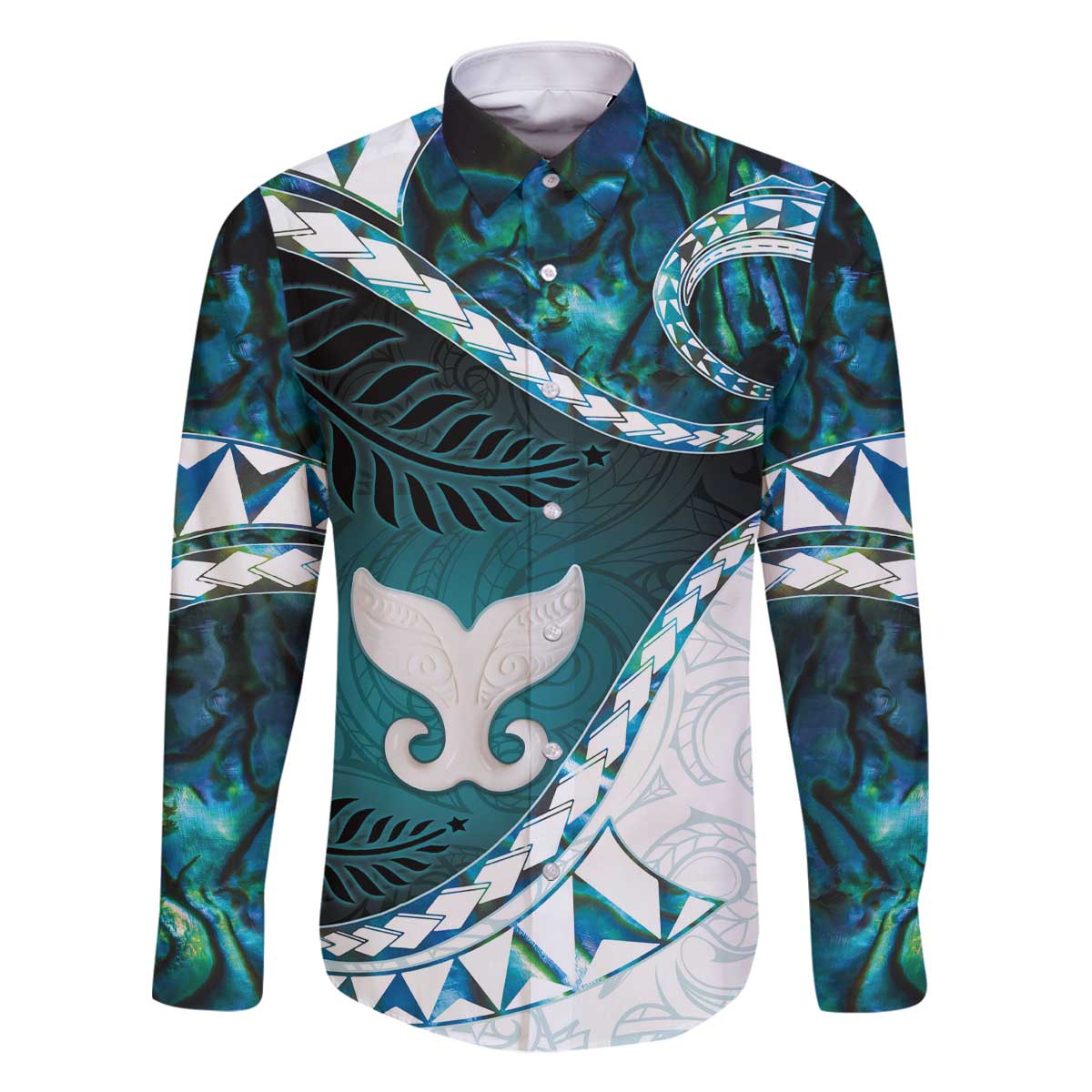 Aotearoa New Zealand Family Matching Off Shoulder Short Dress and Hawaiian Shirt Maori Wera Paua Shell Teal Glitter