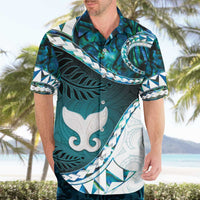 Aotearoa New Zealand Hawaiian Shirt Maori Wera Paua Shell Teal Glitter LT05 - Polynesian Pride