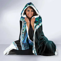 Aotearoa New Zealand Hooded Blanket Maori Wera Paua Shell Teal Glitter LT05 - Polynesian Pride