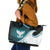 Aotearoa New Zealand Leather Tote Bag Maori Wera Paua Shell Teal Glitter