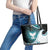 Aotearoa New Zealand Leather Tote Bag Maori Wera Paua Shell Teal Glitter