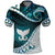 Aotearoa New Zealand Polo Shirt Maori Wera Paua Shell Teal Glitter