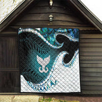 Aotearoa New Zealand Quilt Maori Wera Paua Shell Teal Glitter