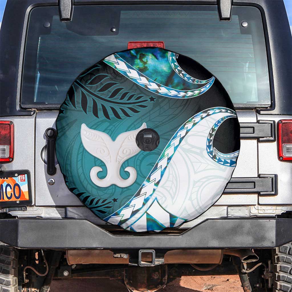 Aotearoa New Zealand Spare Tire Cover Maori Wera Paua Shell Teal Glitter LT05 Teal - Polynesian Pride
