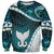 Aotearoa New Zealand Sweatshirt Maori Wera Paua Shell Teal Glitter