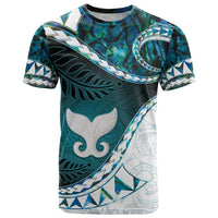 Aotearoa New Zealand T Shirt Maori Wera Paua Shell Teal Glitter LT05 Teal - Polynesian Pride