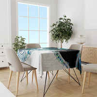 Aotearoa New Zealand Tablecloth Maori Wera Paua Shell Teal Glitter LT05 - Polynesian Pride