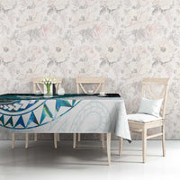 Aotearoa New Zealand Tablecloth Maori Wera Paua Shell Teal Glitter LT05 - Polynesian Pride