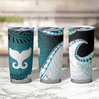 Aotearoa New Zealand Tumbler Cup Maori Wera Paua Shell Teal Glitter LT05 - Polynesian Pride