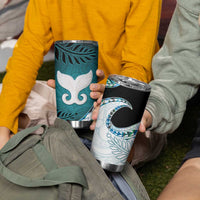 Aotearoa New Zealand Tumbler Cup Maori Wera Paua Shell Teal Glitter LT05 - Polynesian Pride