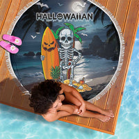 Hawaii Halloween Beach Blanket Hallowaiian Skeleton Surf LT05 - Polynesian Pride