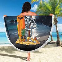 Hawaii Halloween Beach Blanket Hallowaiian Skeleton Surf LT05 - Polynesian Pride