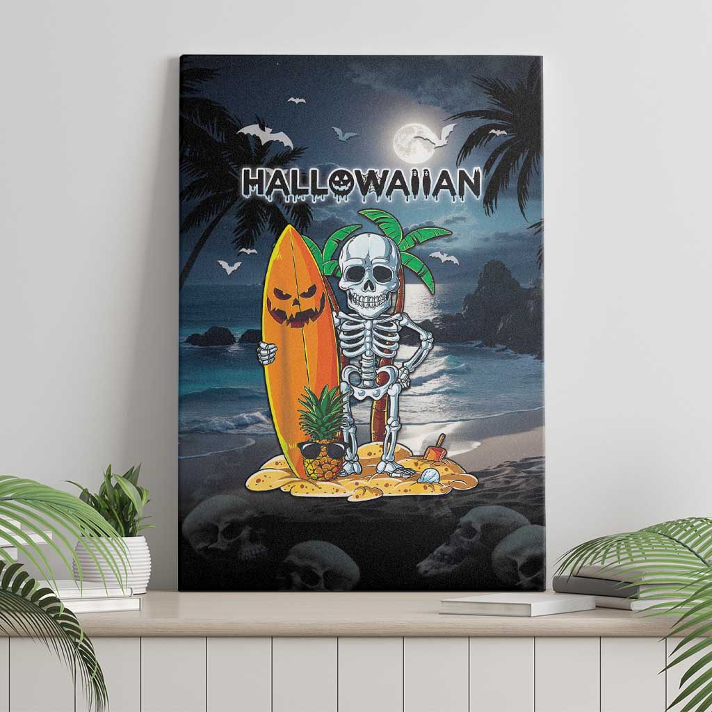 Hawaii Halloween Canvas Wall Art Hallowaiian Skeleton Surf LT05 - Polynesian Pride