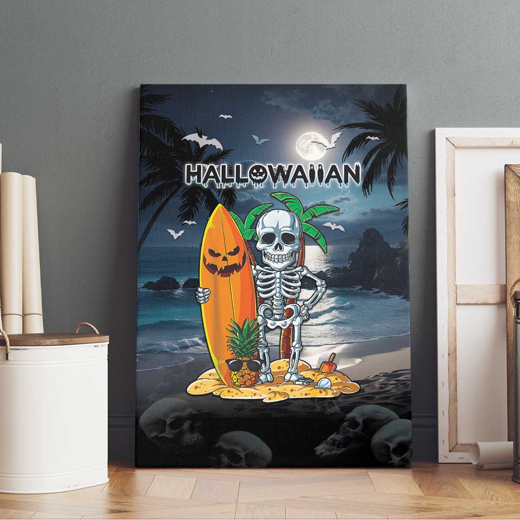Hawaii Halloween Canvas Wall Art Hallowaiian Skeleton Surf LT05 - Polynesian Pride