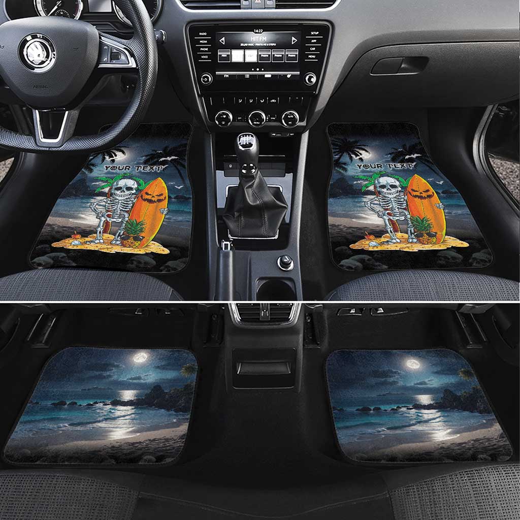 Hawaii Halloween Car Mats Hallowaiian Skeleton Surf