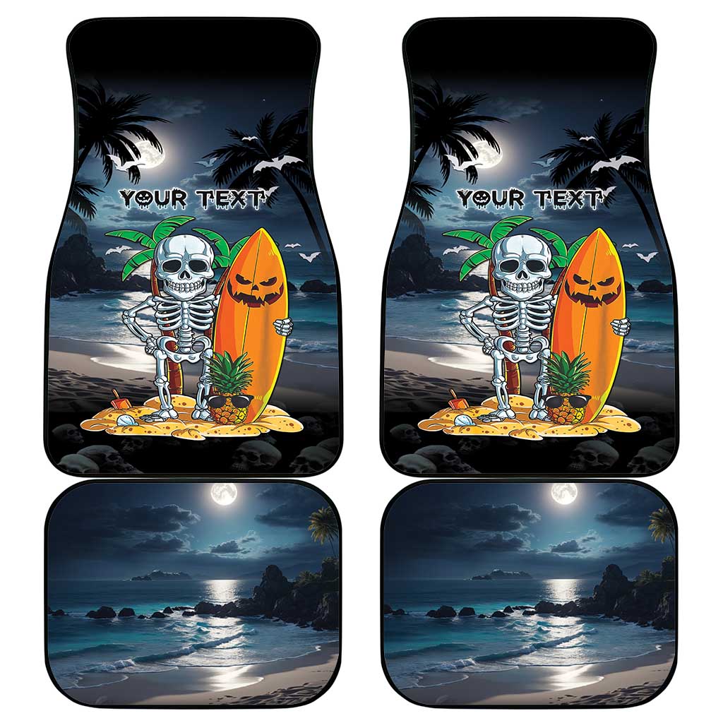 Hawaii Halloween Car Mats Hallowaiian Skeleton Surf