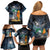 Personalised Hawaii Halloween Family Matching Off Shoulder Short Dress and Hawaiian Shirt Hallowaiian Skeleton Surf