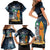 Personalised Hawaii Halloween Family Matching Short Sleeve Bodycon Dress and Hawaiian Shirt Hallowaiian Skeleton Surf