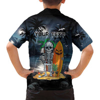 Personalised Hawaii Halloween Family Matching Summer Maxi Dress and Hawaiian Shirt Hallowaiian Skeleton Surf LT05 - Polynesian Pride