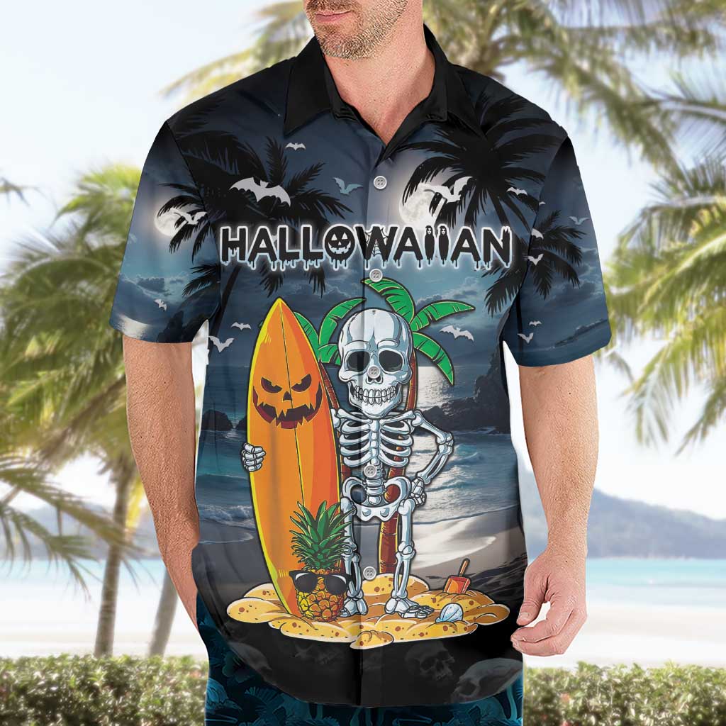 Personalised Hawaii Halloween Hawaiian Shirt Hallowaiian Skeleton Surf LT05 - Polynesian Pride