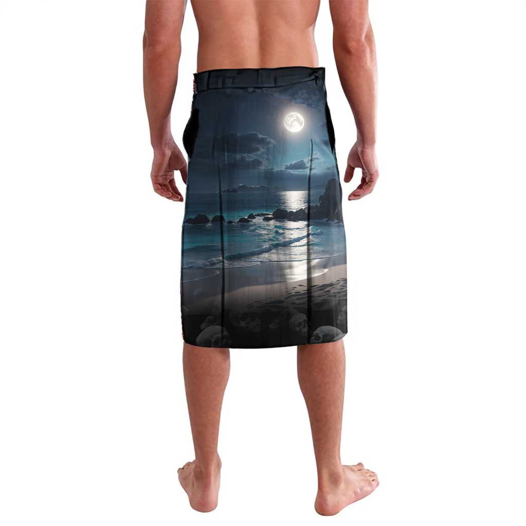 Personalised Hawaii Halloween Lavalava Hallowaiian Skeleton Surf LT05 - Polynesian Pride