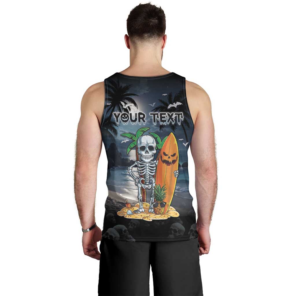 Personalised Hawaii Halloween Men Tank Top Hallowaiian Skeleton Surf LT05 - Polynesian Pride