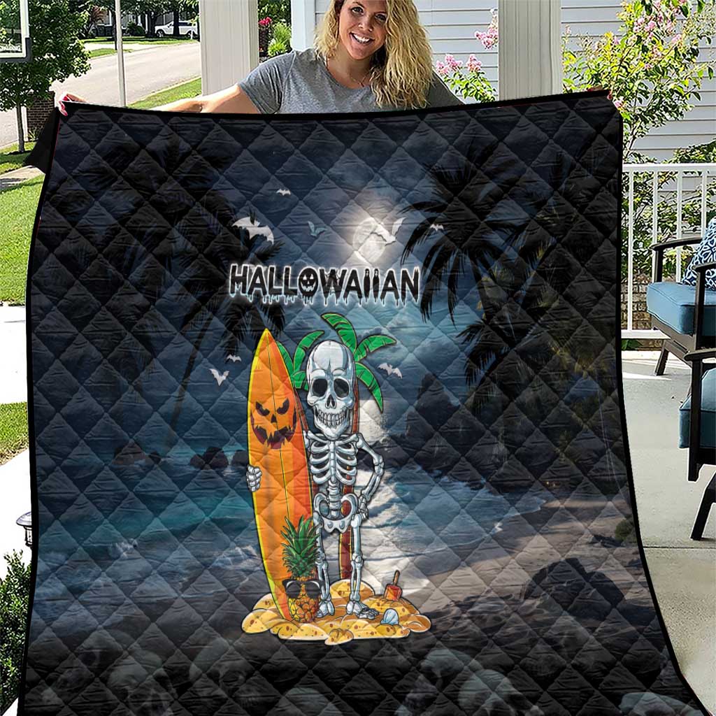 Hawaii Halloween Quilt Hallowaiian Skeleton Surf