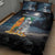 Hawaii Halloween Quilt Bed Set Hallowaiian Skeleton Surf