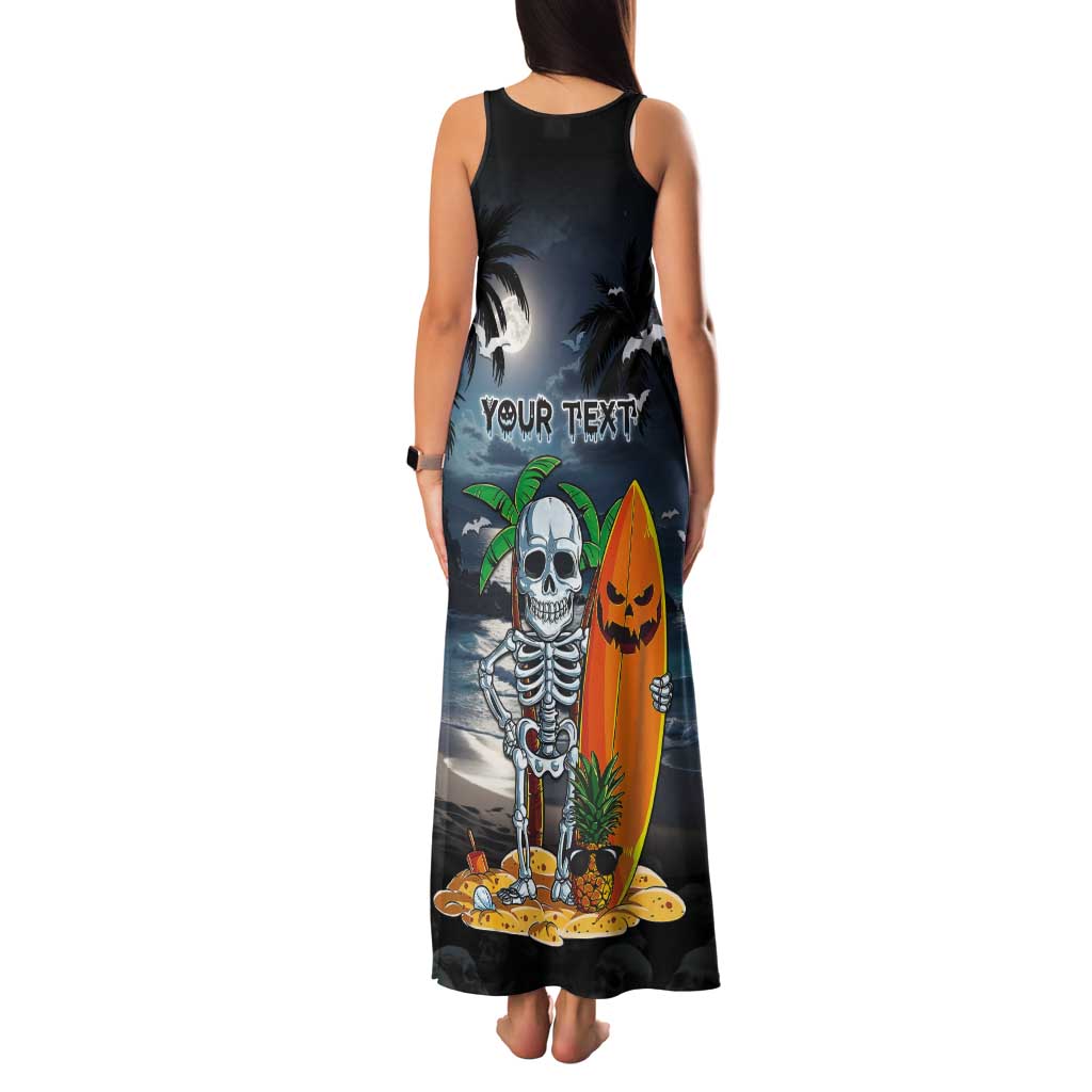 Personalised Hawaii Halloween Tank Maxi Dress Hallowaiian Skeleton Surf LT05 - Polynesian Pride