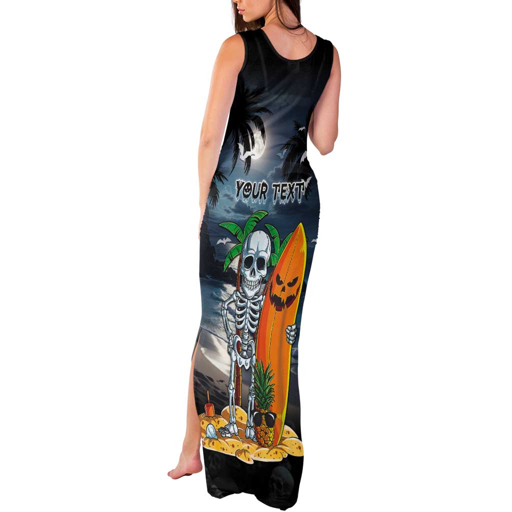 Personalised Hawaii Halloween Tank Maxi Dress Hallowaiian Skeleton Surf LT05 - Polynesian Pride